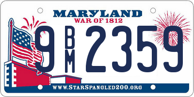 MD license plate 9BM2359