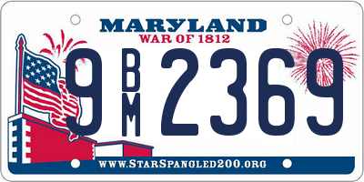 MD license plate 9BM2369