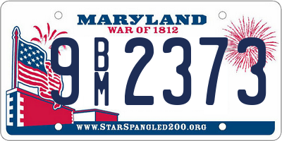 MD license plate 9BM2373