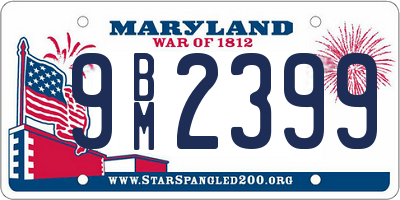 MD license plate 9BM2399