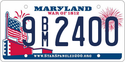 MD license plate 9BM2400