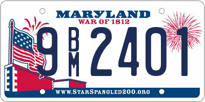 MD license plate 9BM2401