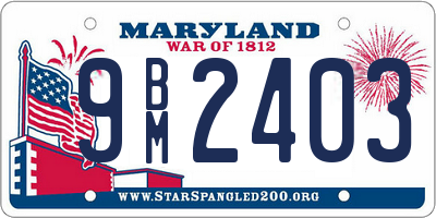 MD license plate 9BM2403