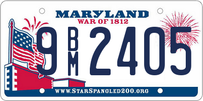 MD license plate 9BM2405