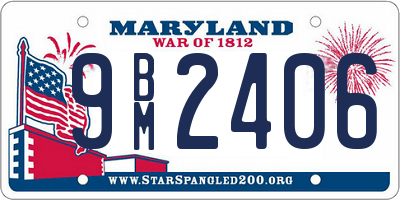 MD license plate 9BM2406