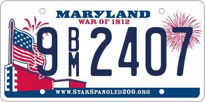 MD license plate 9BM2407