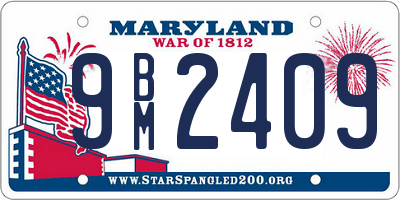 MD license plate 9BM2409