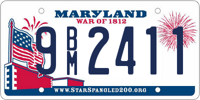 MD license plate 9BM2411