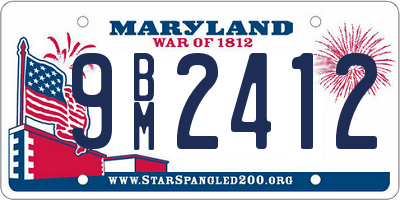 MD license plate 9BM2412