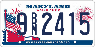 MD license plate 9BM2415