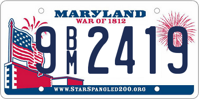 MD license plate 9BM2419