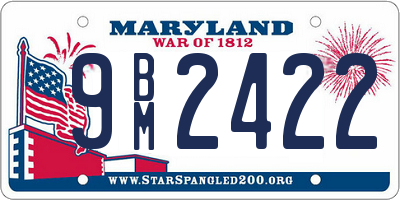 MD license plate 9BM2422