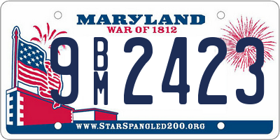 MD license plate 9BM2423