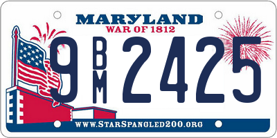 MD license plate 9BM2425