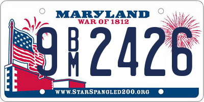 MD license plate 9BM2426