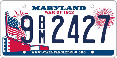 MD license plate 9BM2427