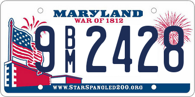 MD license plate 9BM2428