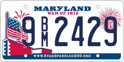 MD license plate 9BM2429