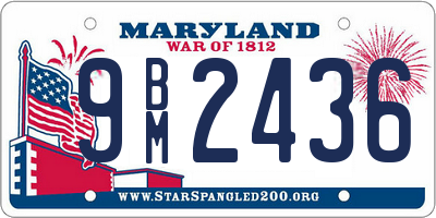 MD license plate 9BM2436