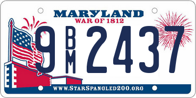 MD license plate 9BM2437