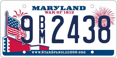 MD license plate 9BM2438