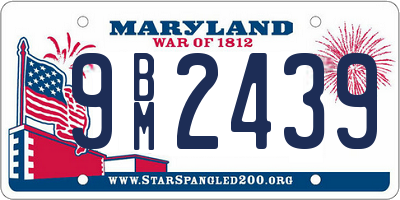 MD license plate 9BM2439