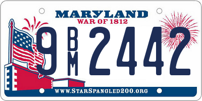 MD license plate 9BM2442