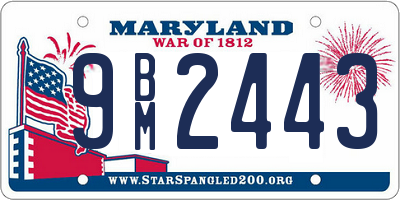 MD license plate 9BM2443