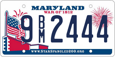 MD license plate 9BM2444