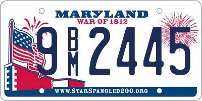 MD license plate 9BM2445