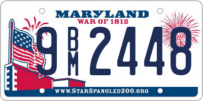 MD license plate 9BM2448