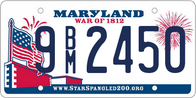 MD license plate 9BM2450