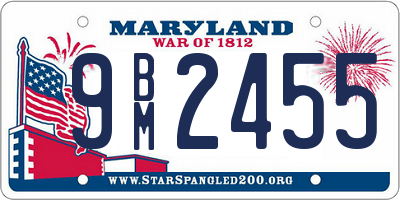 MD license plate 9BM2455