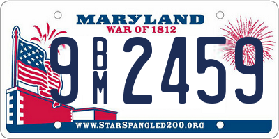 MD license plate 9BM2459