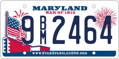 MD license plate 9BM2464