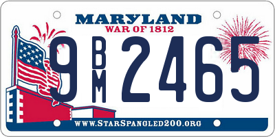 MD license plate 9BM2465