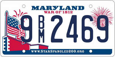 MD license plate 9BM2469