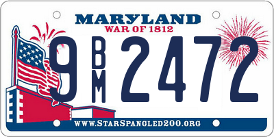 MD license plate 9BM2472