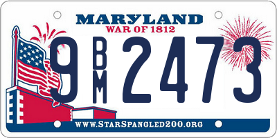 MD license plate 9BM2473