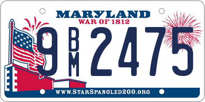 MD license plate 9BM2475