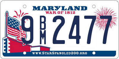 MD license plate 9BM2477