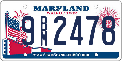 MD license plate 9BM2478