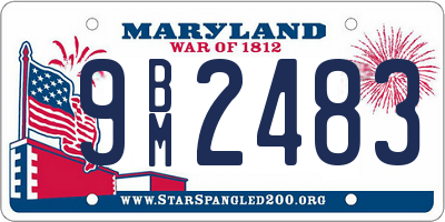 MD license plate 9BM2483