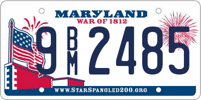 MD license plate 9BM2485