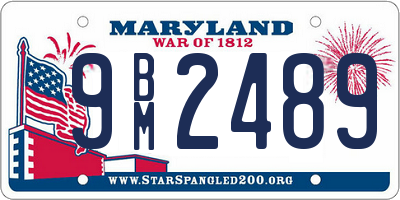 MD license plate 9BM2489