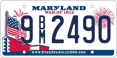 MD license plate 9BM2490