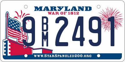 MD license plate 9BM2491