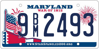 MD license plate 9BM2493