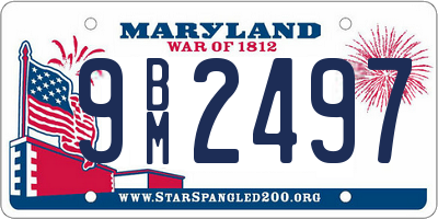 MD license plate 9BM2497