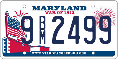 MD license plate 9BM2499